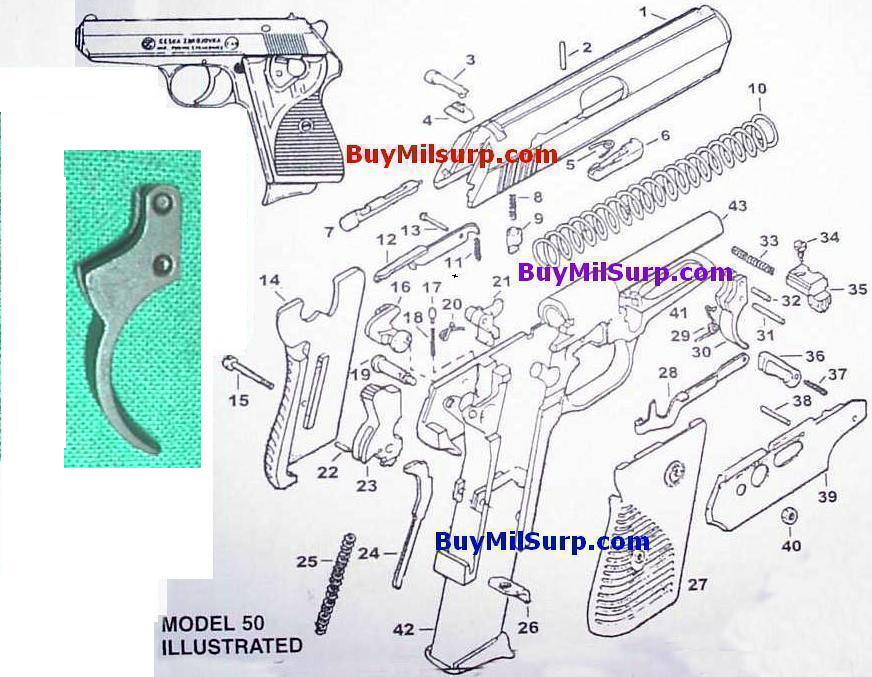 Trigger - #30 - CZ50 & CZ70 CZ-50 CZ-70 Czech Pistol