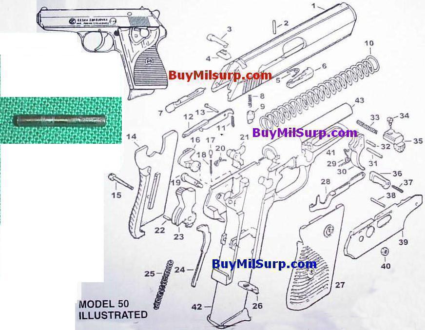 Trigger Pin - #31 - CZ50 & CZ70 CZ-50 CZ-70 Czech Pistol